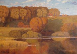 PURVITS VILHELMS 1872-1945,Golden autumn,Antonija LV 2017-11-25