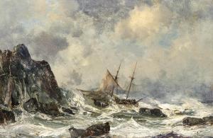 PUTTNER Josef Carl Berthold 1821-1881,A boat in a choppy sea,1865,Palais Dorotheum AT 2024-02-21