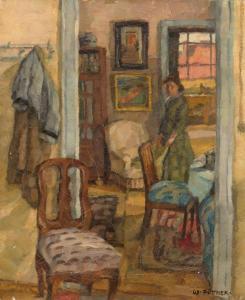 PUTTNER Walter 1872-1953,Blick ins Zimmer,Galerie Koller CH 2018-06-26