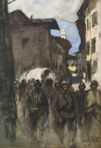 PUTZ Ludwig 1866-1947,Marching soldiers,1918,Palais Dorotheum AT 2015-09-19