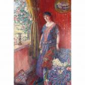 PYCKE Francois 1890-1970,Portrait d'une Femme dans son Interieur,1922,William Doyle US 2011-11-02