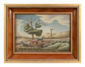 PYLE Aaron Gunn 1909-1972,Horses in Pasture,1952,Hindman US 2022-08-26