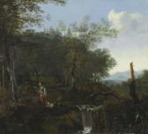 PYNACKER Adam 1622-1673,Forest landscape with waterfall.,Galerie Koller CH 2006-03-20