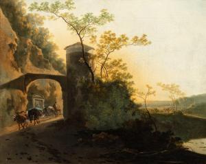 PYNACKER Adam 1622-1673,Landscape with arched gateway and tower,Sotheby's GB 2023-03-23