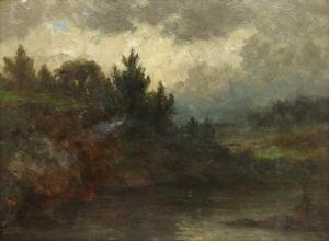 PYNE Robert Lorrdine 1836-1905,Storm Over the River,1887,Clars Auction Gallery US 2019-07-13