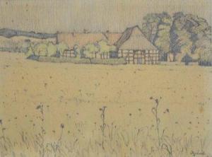 PYRINEL,across the cornfield with wild flowers towards,1916,Fieldings Auctioneers Limited 2012-01-14