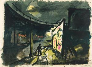 PYTLAK Leonard 1910-1998,Under the Overpass,1940,Swann Galleries US 2022-06-30