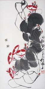 QI LiangYi 1923-1988,Morning Glory and Bees,Bonhams GB 2021-04-22