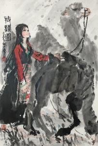 QI Shi 1939,GIRL AND CAMEL,China Guardian CN 2016-09-24