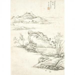 QIA ZHANG 1718-1799,paysage lacustre,Tajan FR 2024-04-17