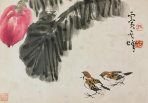QIFENG SUN 1921,sparrows and tomato,888auctions CA 2022-07-21