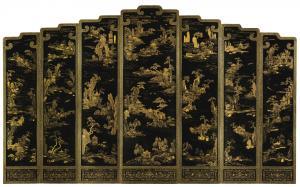 QING DYNASTY 1644-1912,AN IMPERIAL GILT-DECORATED LACQUER LANDSCAPE SCREEN,Sotheby's GB 2016-10-05