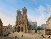 QUAGLIO Domenico 1787-1837,View of the Cathedral of Notre Dame in Rheims,Palais Dorotheum 2016-04-21