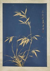 QUAN PU 1913-1991,Gilt bamboos on a blue ground,Chait US 2018-02-25