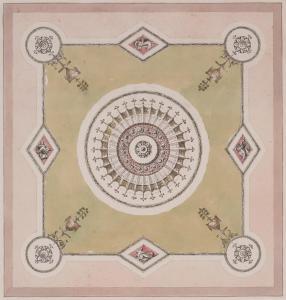QUARENGHI Giacomo 1744-1817,Design for a ceiling with a central rosette medall,Sotheby's 2023-01-25