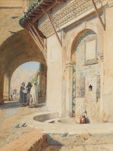 QUARTUS PINE TALBOT George 1853-1888,Moroccan street scene, with figures conversing be,1886,Bonhams 2010-06-09