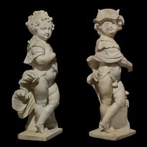 QUELLINUS Artus II 1625-1700,ALLEGORICAL FIGURES OF A BOY AND GIRL,Christie's GB 2022-09-22