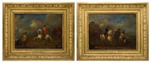QUERFURT August 1698-1761,Sceny z jeźdźcami - para obrazów,Rempex PL 2024-04-10