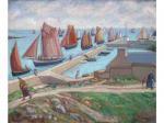 QUILLIVIC Rene 1879-1969,Le retour de la flottille de pêche àAudier,1926,HDV de Bretagne Atlantique 2009-07-11