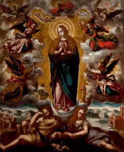 QUISPE TITO Diego 1611-1681,"Sagrada Familia e Inmaculada".,Duran Subastas ES 2010-10-26