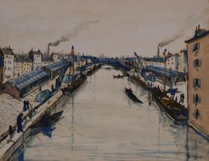 QUIZET Alphonse Leon 1885-1955,Le canal Saint-Martin,Rossini FR 2014-04-09