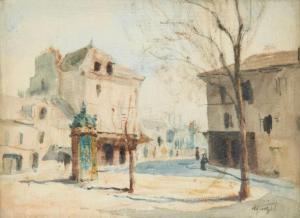 QUIZET Alphonse Leon 1885-1955,Place de village,Millon & Associés FR 2016-03-23