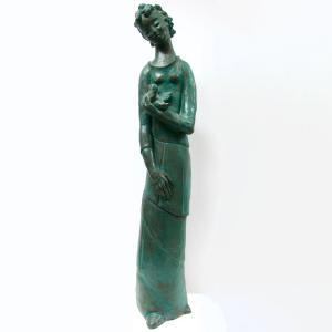 RáHMER MáRIA H.Mária 1911-1998,WOMAN HOLDING A BIRD,Waddington's CA 2023-12-14