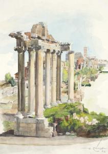 Röhle Erich,Blick vom Capitol über das Forum Romanum zum Colos,1942,Auktionshaus Quentin 2013-04-20