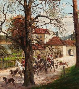 RÖHLING Carl 1849-1922,A Hunting Party at Grunewald Palace,Lempertz DE 2018-04-21