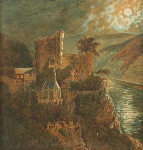 RÖMER F,Ansicht von Burg Stolzenfels im Mondscheinlicht,1900,Von Zengen DE 2008-09-12