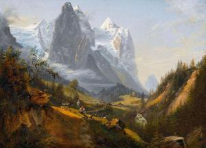 RÖTTER PAUL 1806-1895,Sommerliche Ansichten vom Berner Oberland. Gegenst,Dobiaschofsky CH 2012-11-08