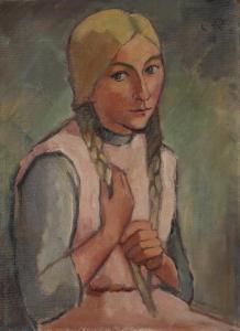 Rühle Clara 1885-1947,Mädchenbildnis,1918,Nagel DE 2024-02-07