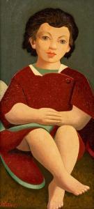 RÜTER Karl 1902-1986,Mädchen in Rot,1975,Kastern DE 2021-11-12