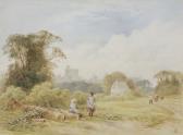 R. J.F,Children on a track, Windsor Castle beyond,Sotheby's GB 2008-02-15