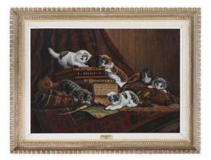 RAAPHORST Cornelis 1875-1954,"Kittens at Play",New Orleans Auction US 2022-07-30