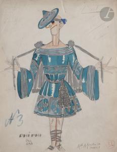 RAB POL 1898-1933,Maquettes de costumes pour Phi-Phi,1918,Ader FR 2021-10-06