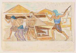 RABAN Zeev 1890-1970,Sketch from the Passover legend,Tiroche IL 2023-12-31