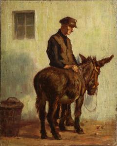 RABBERS Evert 1875-1967,Farmer with donkey,Twents Veilinghuis NL 2021-07-08