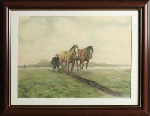 RABBERS Evert 1875-1967,Plowing on the Usseler Es,Twents Veilinghuis NL 2021-07-08