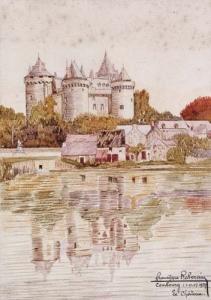 RABERAIN Francisque 1888,Schloss an einem Gewässer, "Combourg - Le Château,1937,DAWO Auktionen 2007-05-19