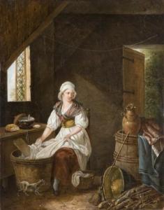 RABIGOT Gabriel,Lessiveuse dans un intérieur,1818,Artcurial | Briest - Poulain - F. Tajan 2011-02-04
