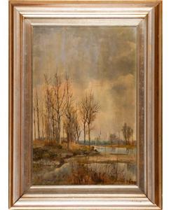 RABIOGLIO Domenico 1857-1903,Paesaggio boschivo con corso d'acqua,Eurantico IT 2023-06-29