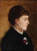 RABY DARGAT M.,Portrait of a young woman, wearing a flower onher dress,1883,Bonhams GB 2010-09-07