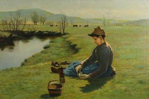 RACHMIEL jean 1871-1954,Lunchtime Along the River,Trinity Fine Arts, LLC US 2009-10-17