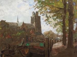 RACKWITZ Piet 1892-1968,Grote Kerk, Lange Geldrse Kade, Dordrecht,Mallams GB 2018-07-11