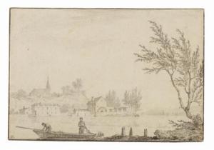 RADEMAKER Abraham 1675-1735,Zugeschrieben - Flusslandschaft mit Mühle und Boot,Ketterer 2008-04-05