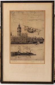 RAE Oliver M 1868-1956,Calcutta & Big Ben,1928,Simon Chorley Art & Antiques GB 2021-03-23