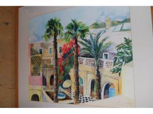 RAE Susan,palm trees in a courtyard,1990,Lawrences of Bletchingley GB 2009-04-21