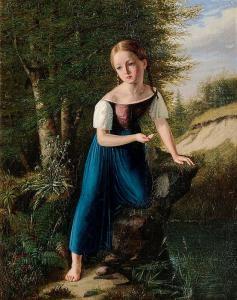 RAEDEL Georg Carl Christian 1808-1870,Girl by a Well,Stahl DE 2015-11-28