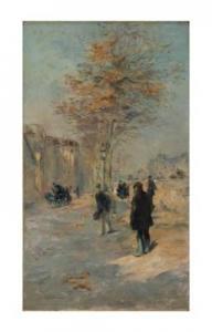RAFFAELLI Jean Francois 1850-1924,Une rue animée à l'automne,Christie's GB 2017-09-19